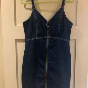 Denim TopShop Dress with Front Zipper